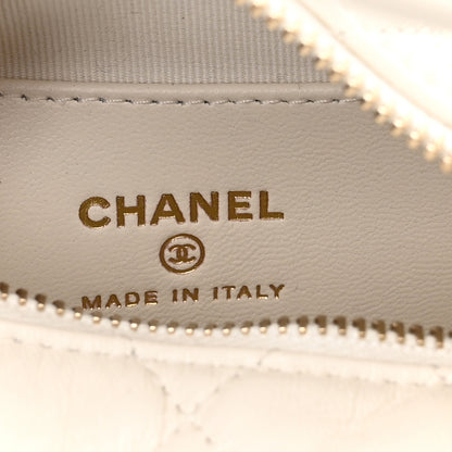 Chanel Lambskin Quilted Chain Around Pouch Hobo White 6 of 11