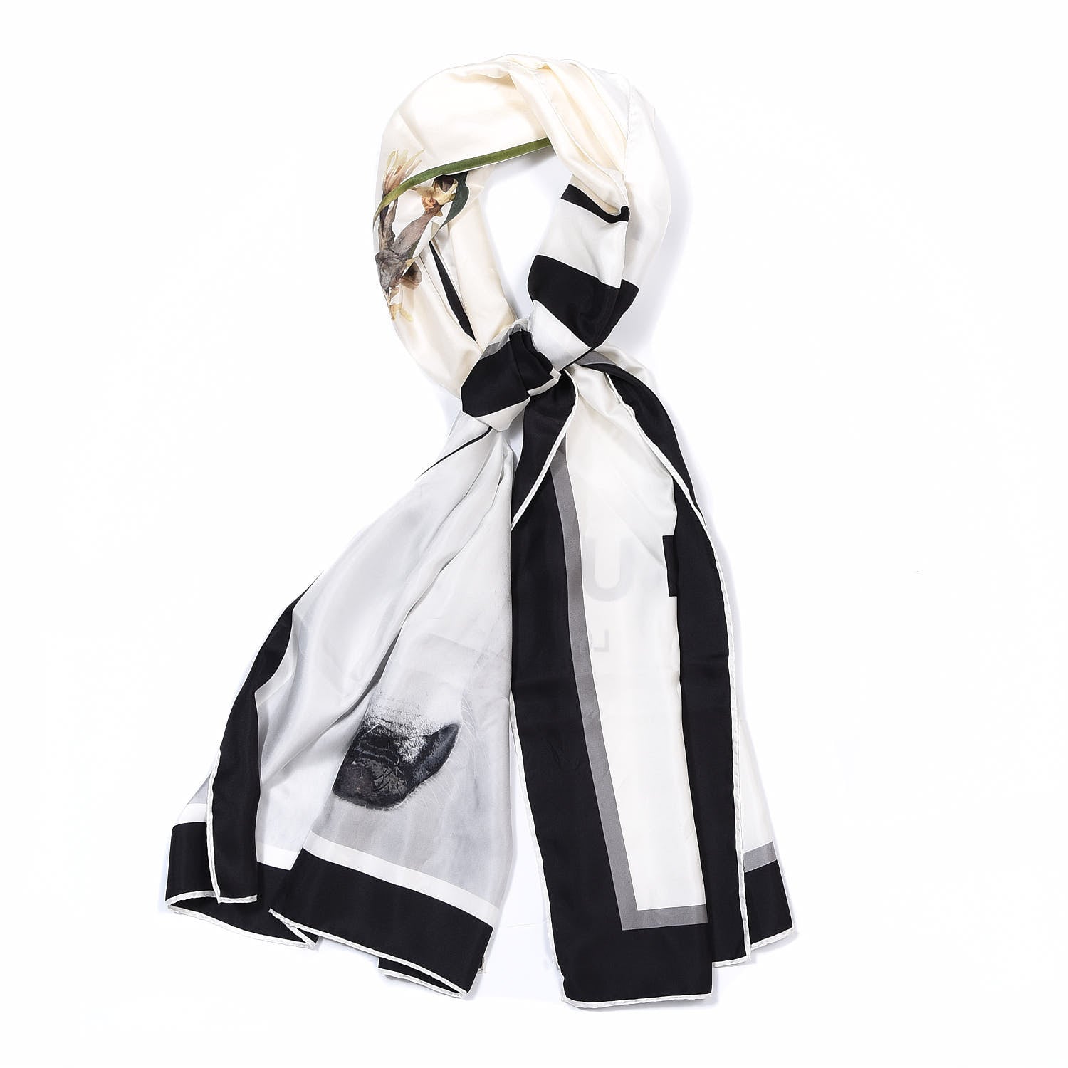 Burberry Silk Montage Print Scarf Monochrome 1 of 5