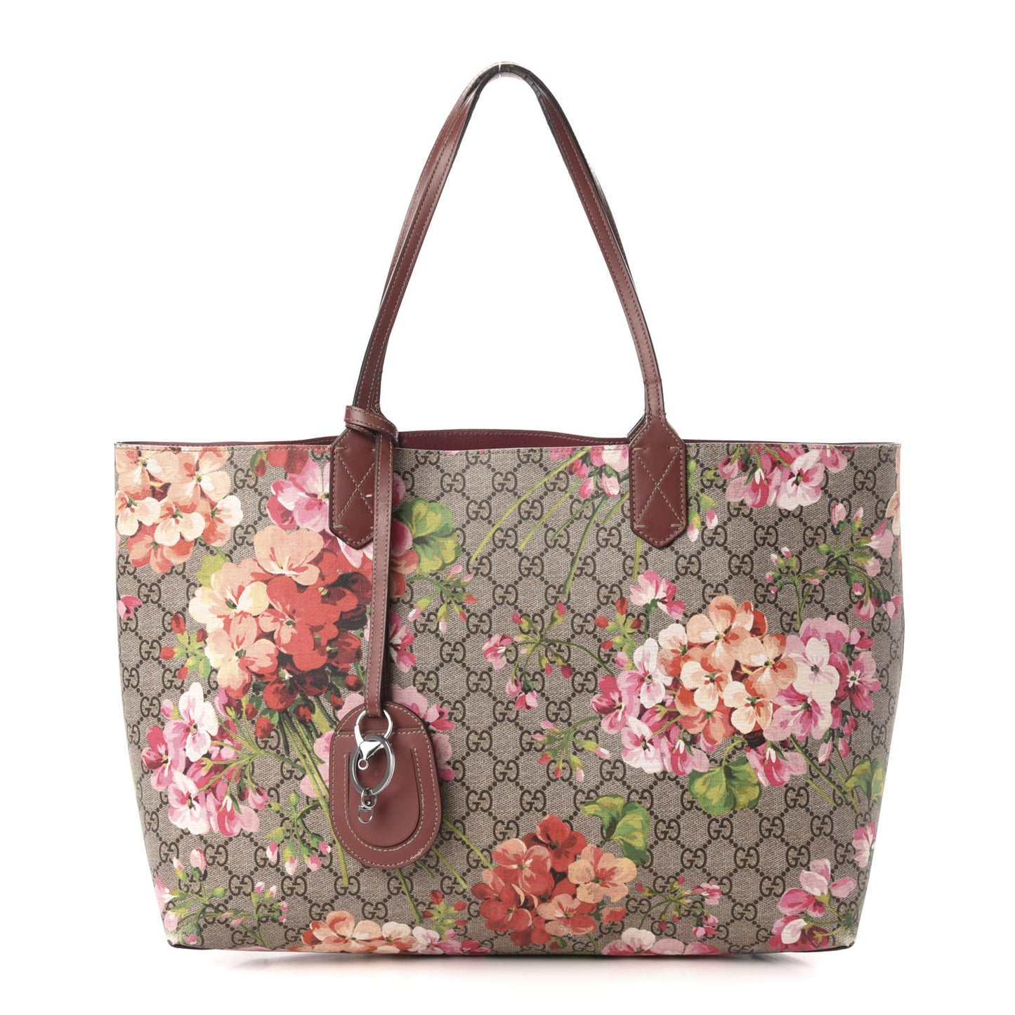 GG Supreme Monogram Blooms Medium Reversible Tote Beige Multicolor Dry Rose