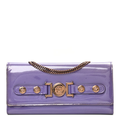 Versace Patent Tribute Wallet On Chain Purple 1 of 10