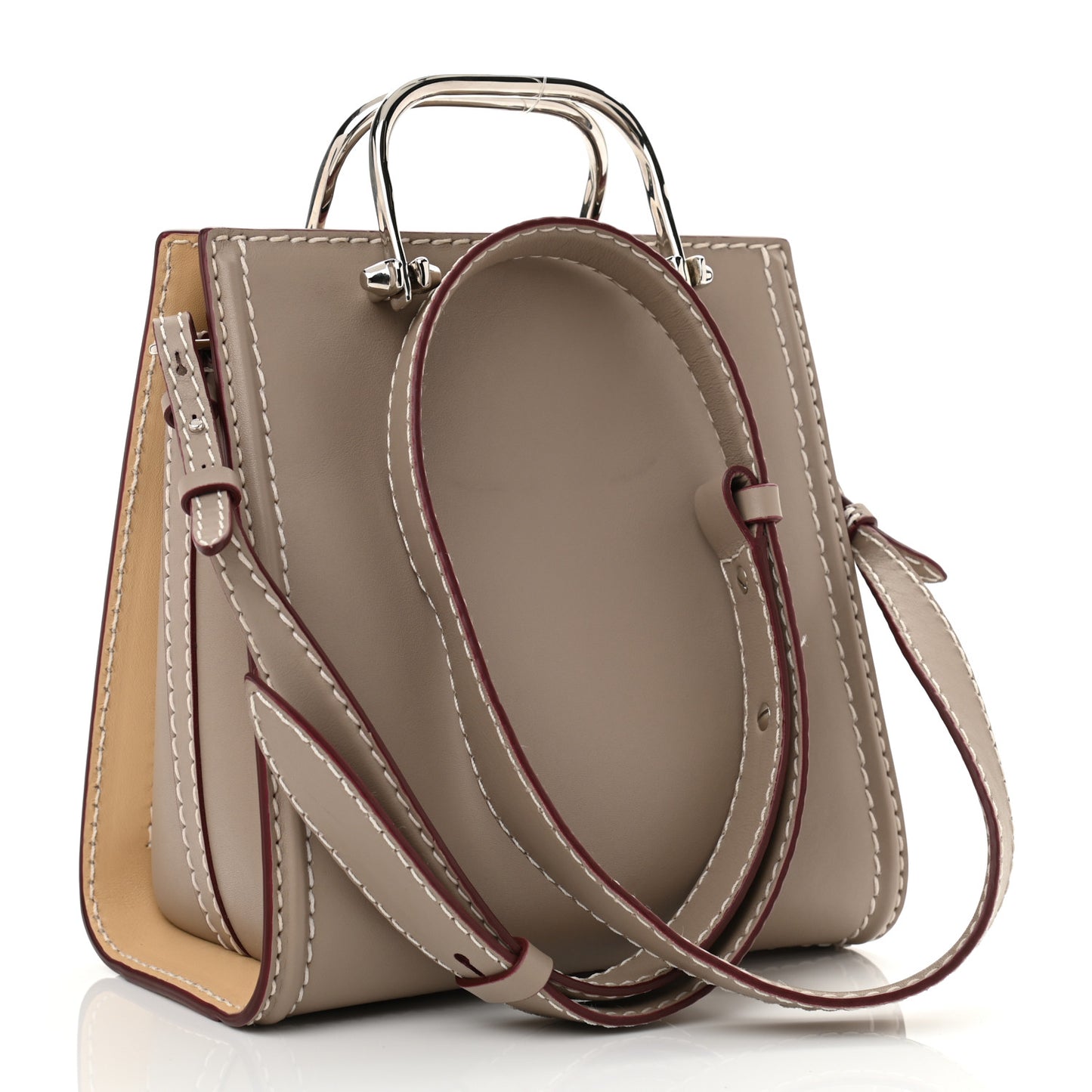 Calfskin The Short Story Shoulder Bag Taupe
