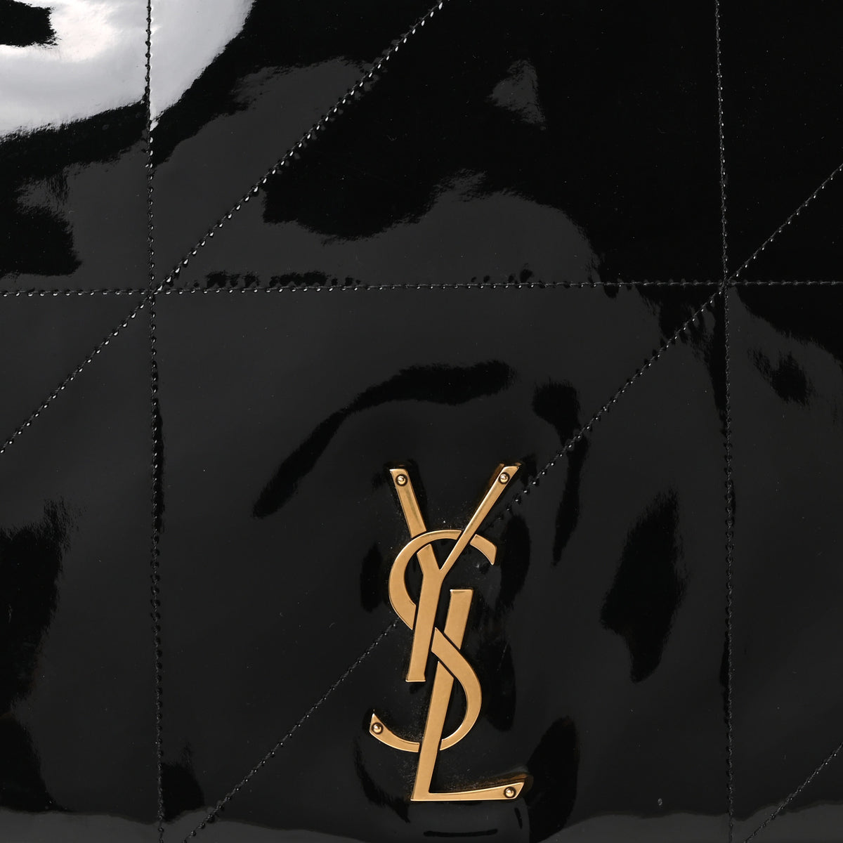 Patent Matelasse Monogram Large Jamie 4.3 Black