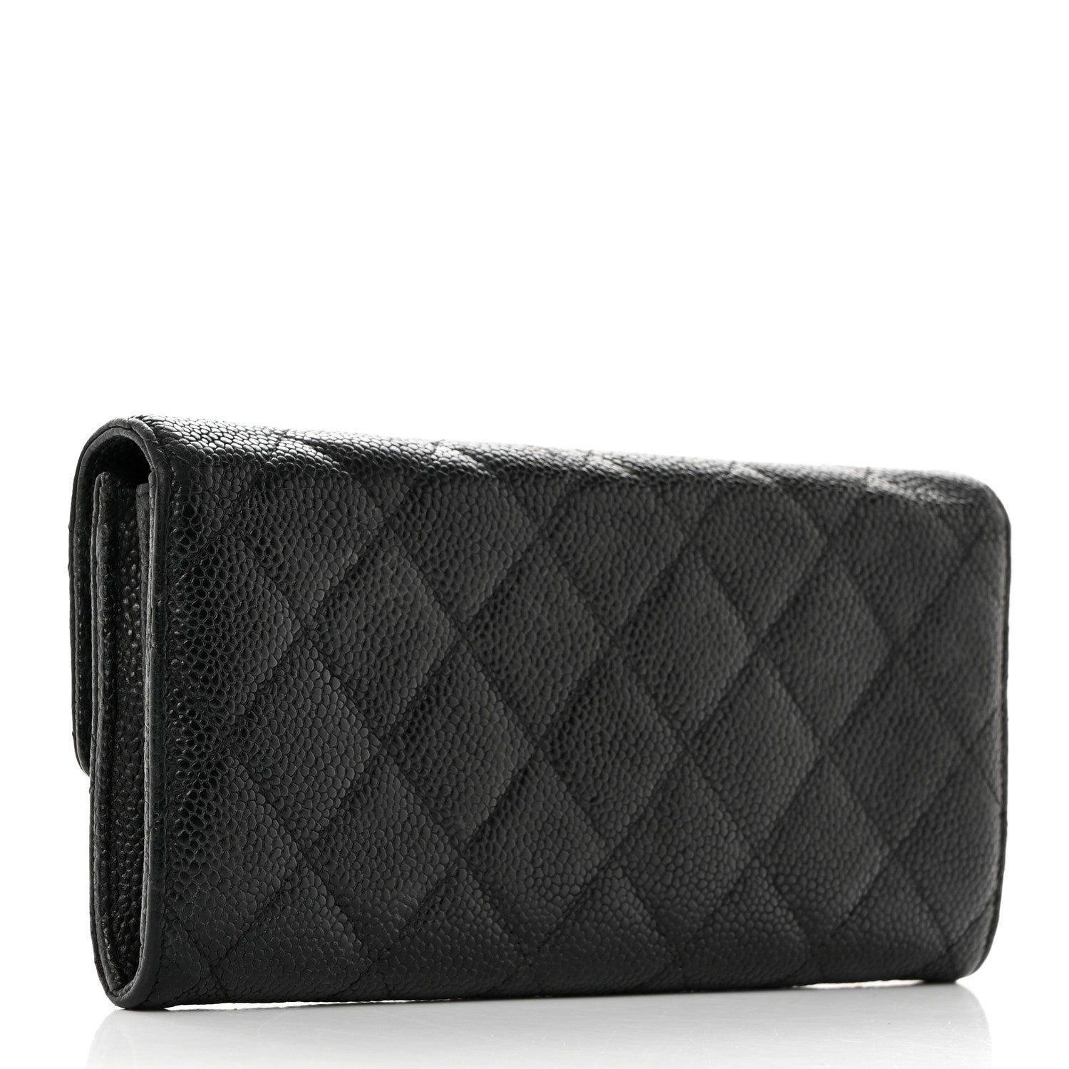 Chanel Caviar Quilted Large Gusset Flap Wallet Black 3 of 9