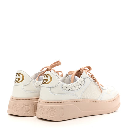 Gucci Calfskin GG Tennis Embossed Womens Platform 55mm Sneakers 37.5 White 4 of 7