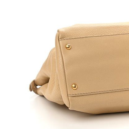 Fendi Calfskin Romano Selleria Embroidered Large Peekaboo Iconic Satchel Beige 10 of 11