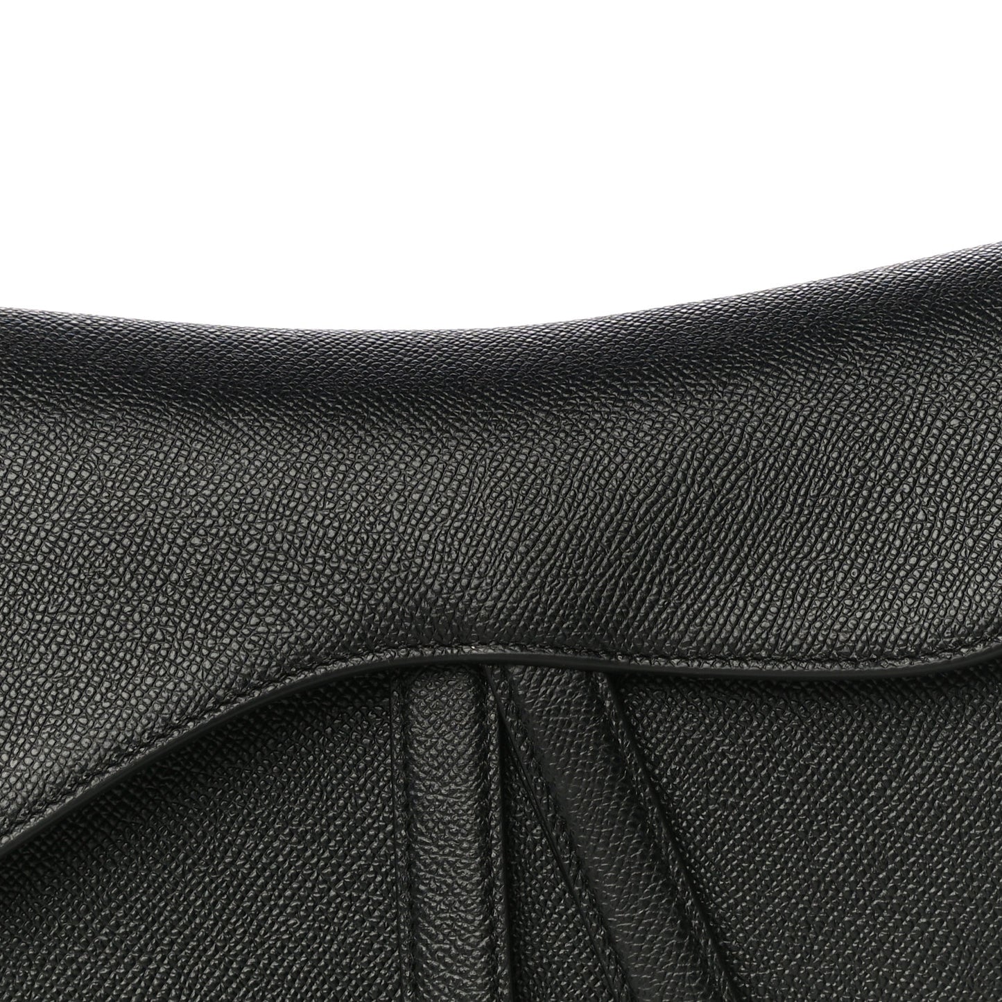 Grained Calfskin Saddle Bag Black