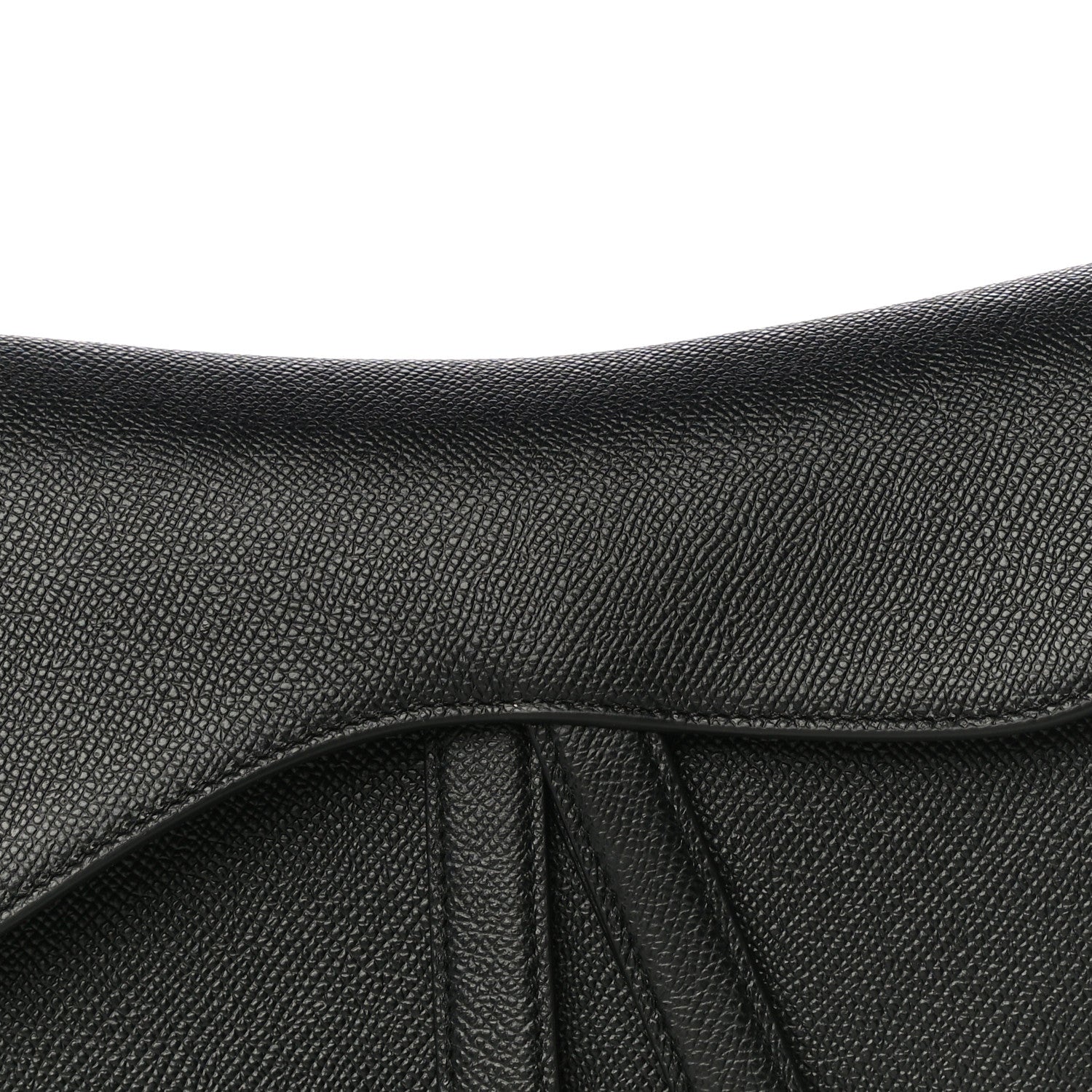 Christian Dior Grained Calfskin Saddle Bag Black 9 of 13
