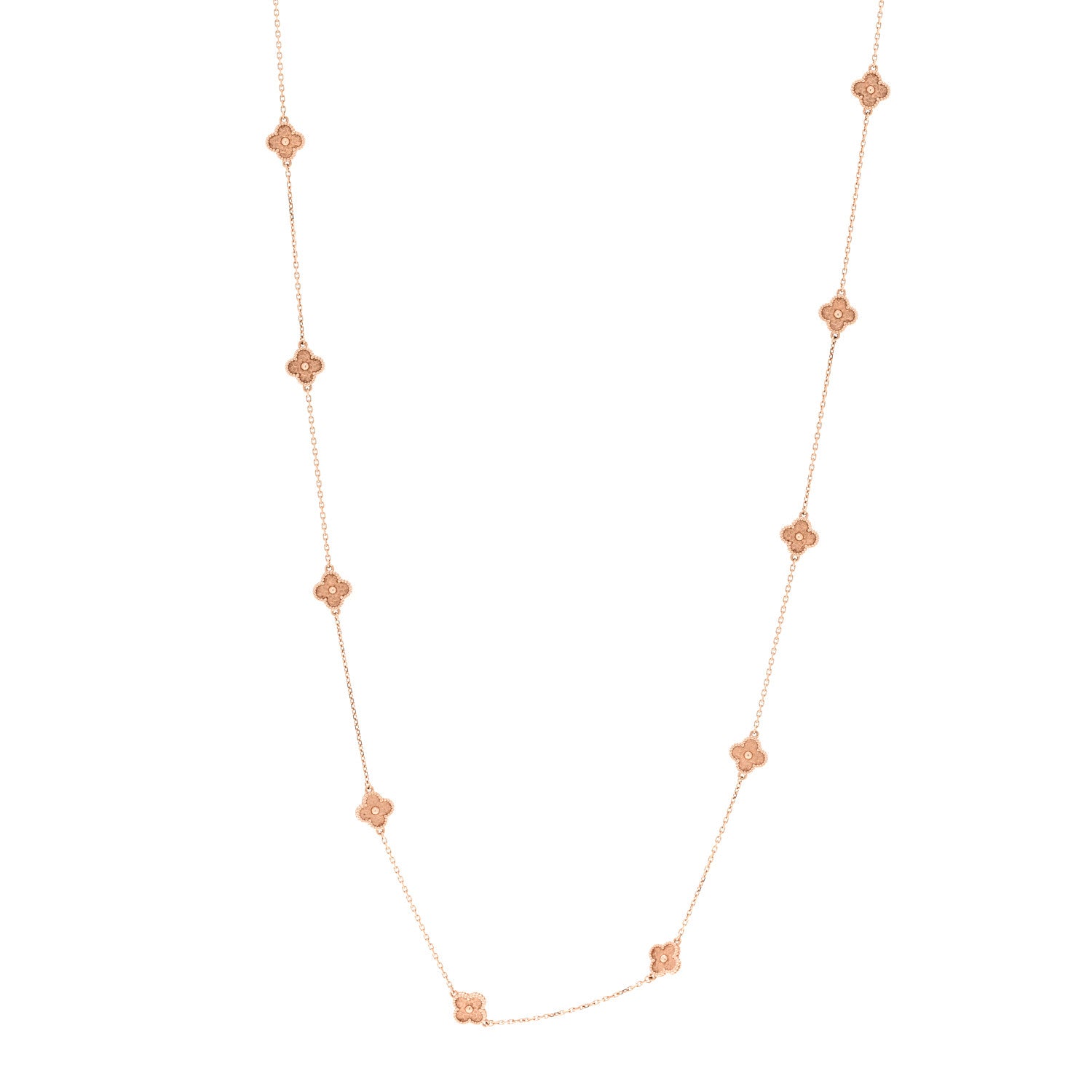 Van Cleef & Arpels 18K Rose Gold 16 Motifs Sweet Alhambra Necklace 1 of 7