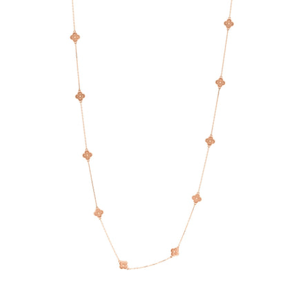 Van Cleef & Arpels 18K Rose Gold 16 Motifs Sweet Alhambra Necklace 1 of 7