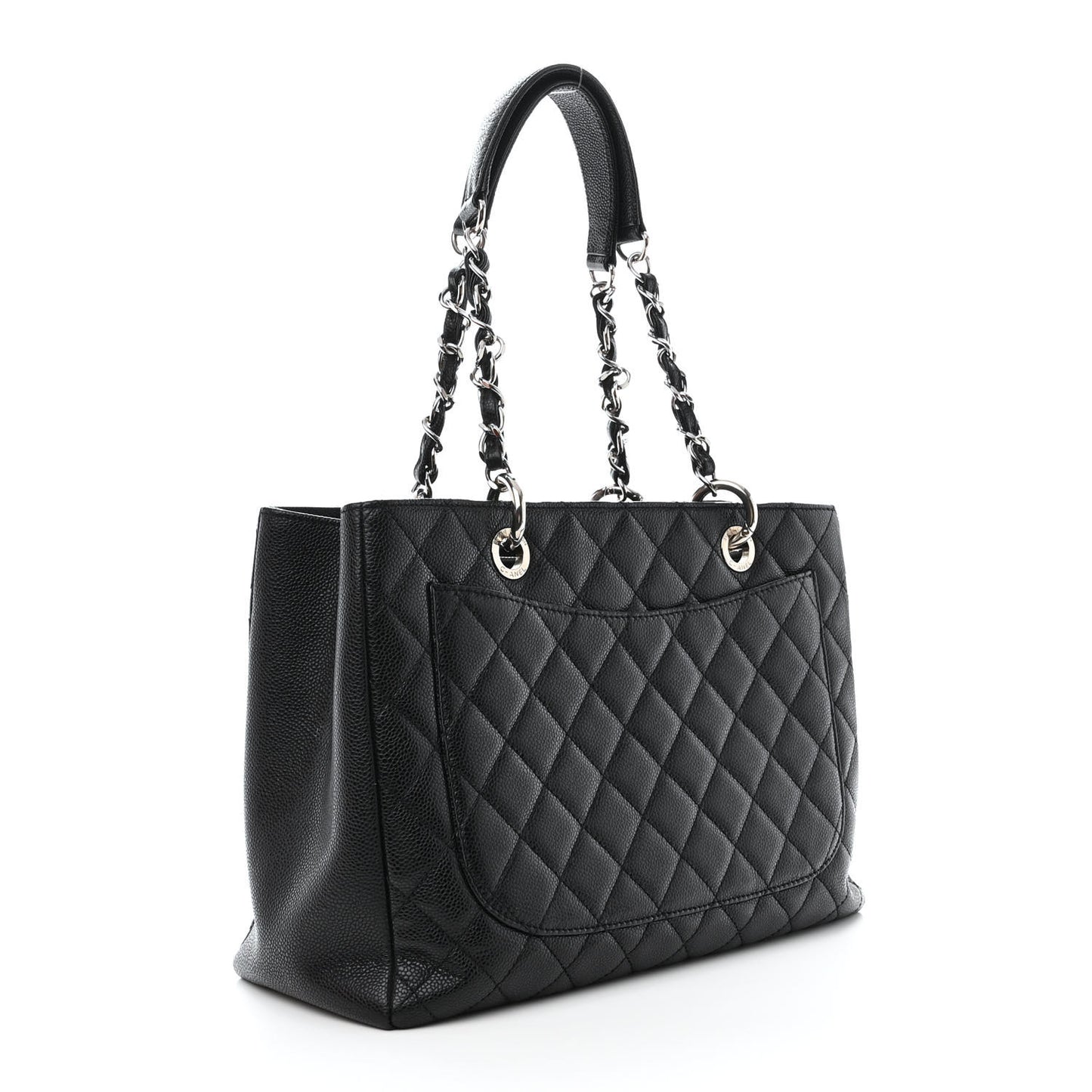 Caviar Quilted Grand Shopping Tote GST Black