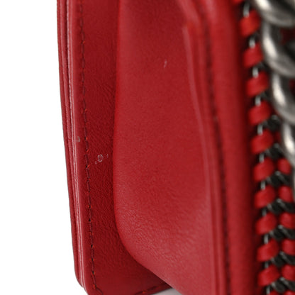 Chanel Calfskin Quilted Small Top Handle Boy Flap Red 11 of 12