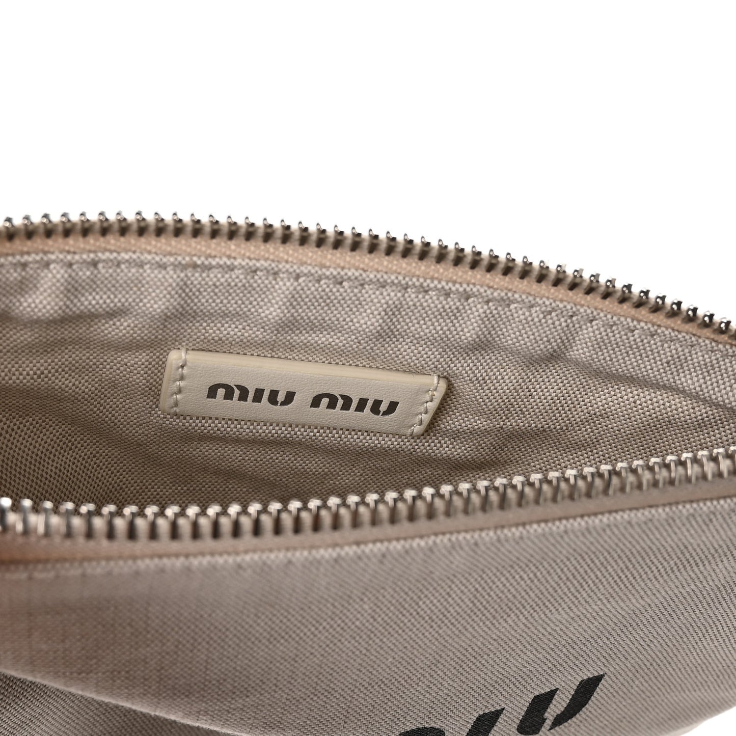 Raffia Effect Linen Logo Ivy Bag White