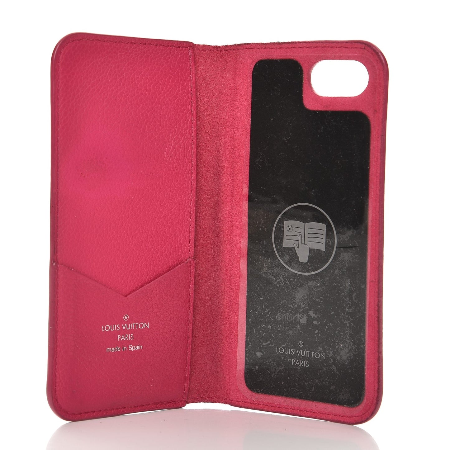 Monogram Cuir iPhone 7/8 Folio Case Fuchsia