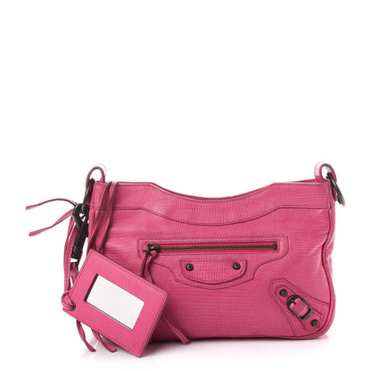 Balenciaga Lizard Embossed Hip Shoulder Bag Pink 1 of 12