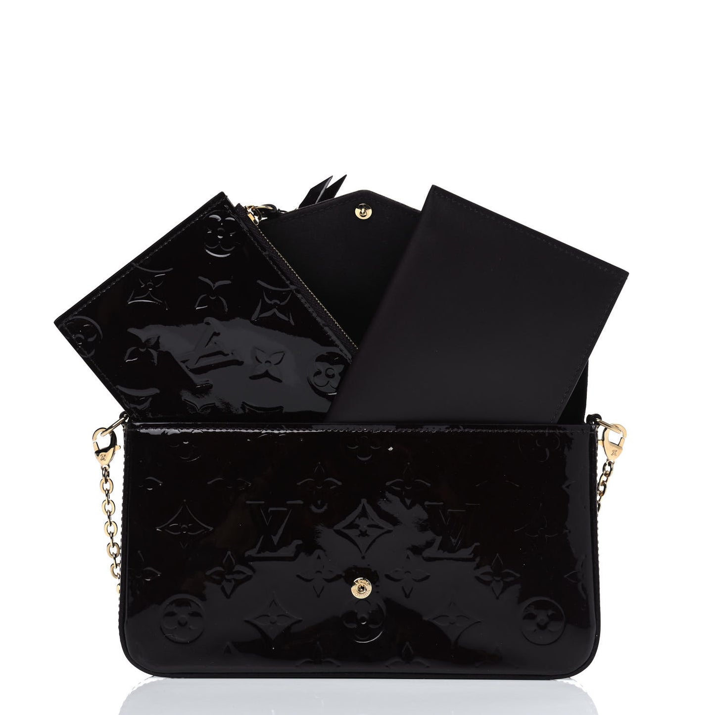Vernis Pochette Felicie Chain Wallet Amarante