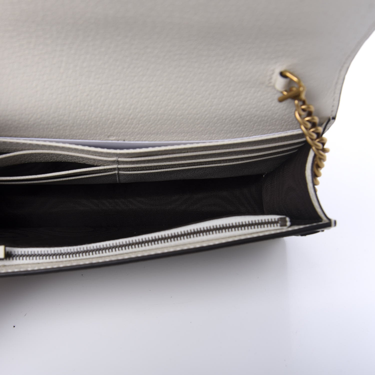 Gucci GG Supreme Monogram Web Queen Margaret Chain Wallet White 5 of 10