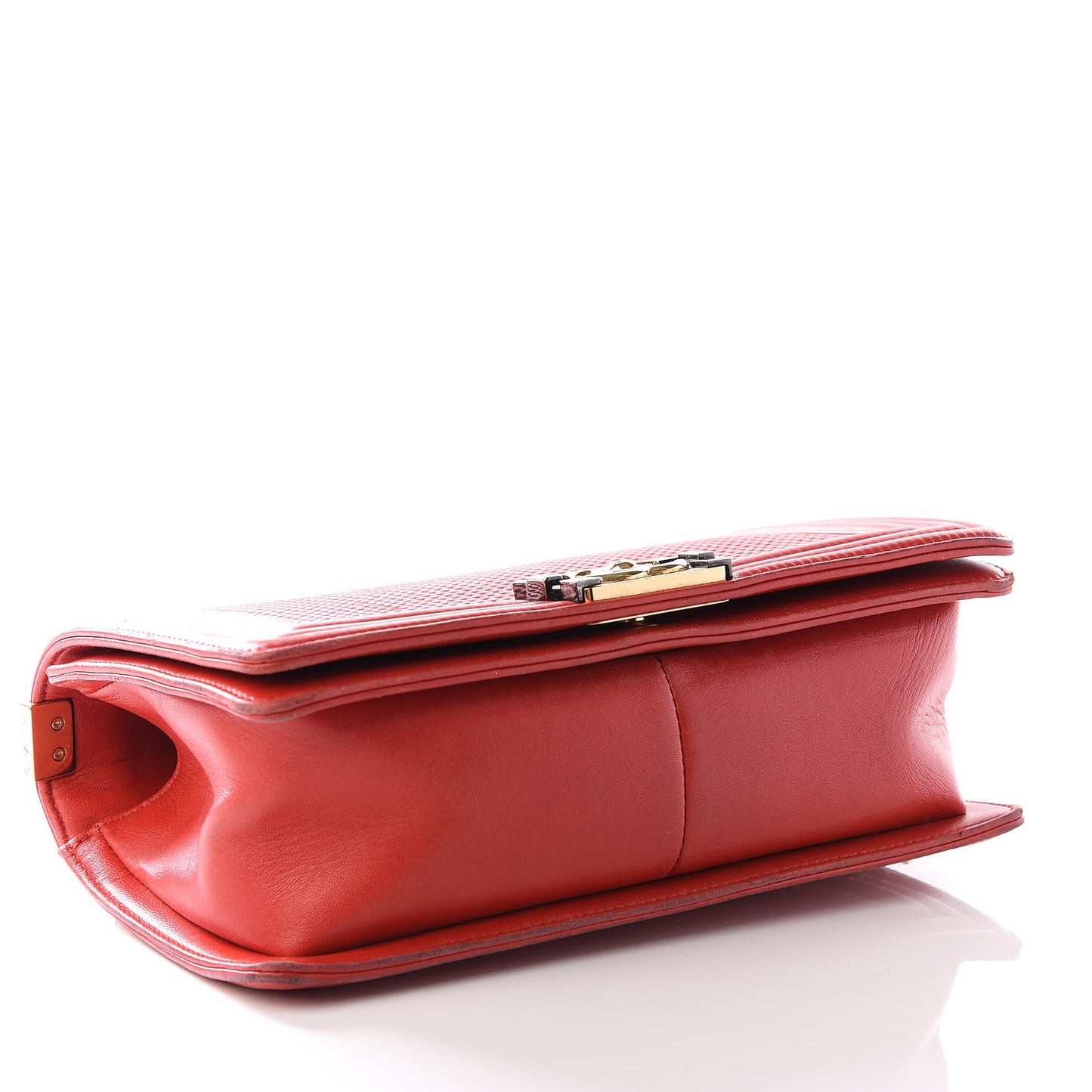 Lambskin Embossed Medium Boy Cube Flap Red