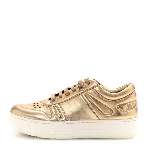 Metallic Calfskin Hawaii/F Ier Sneakers 37.5 Gold
