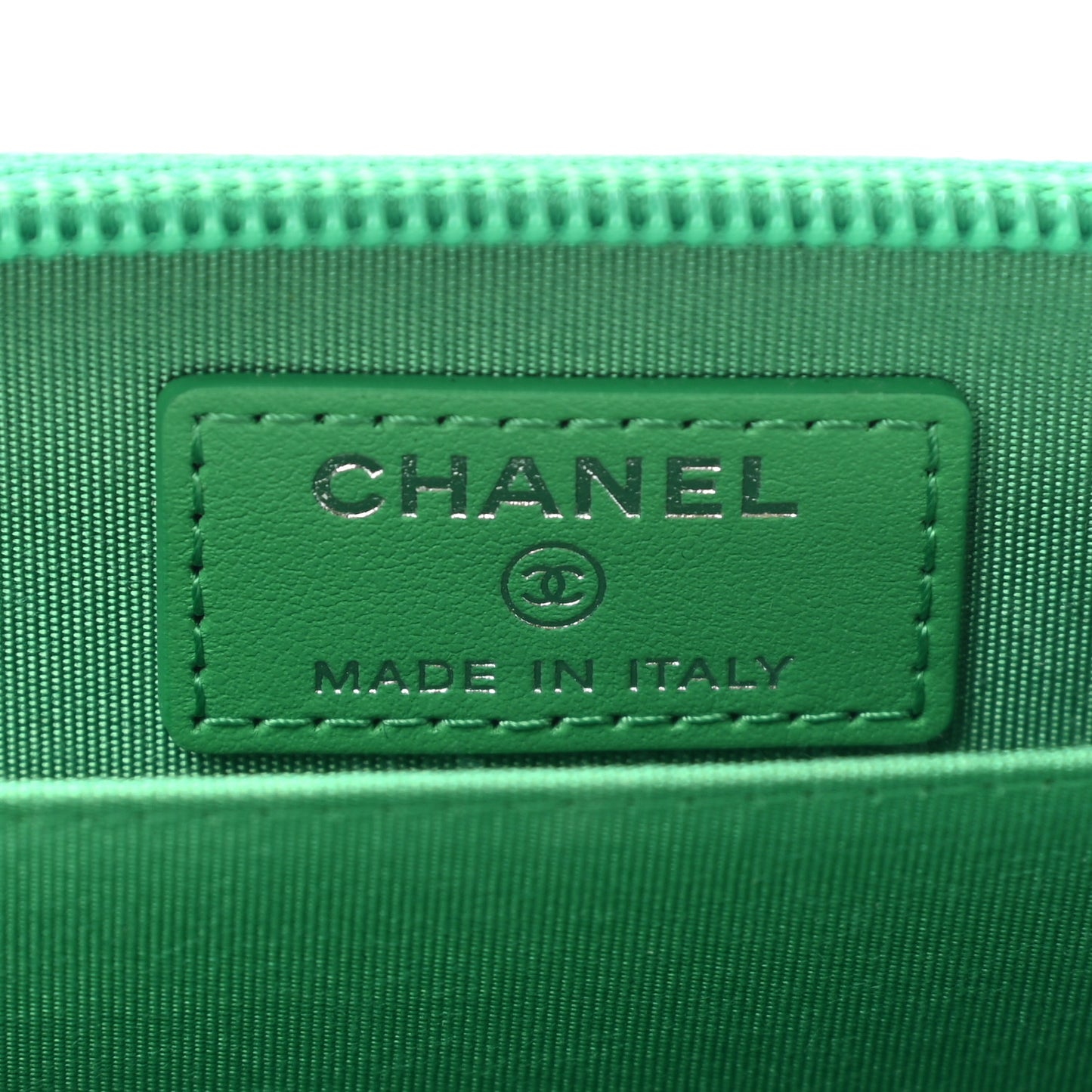 Caviar Quilted Boy Zip Around Coin Purse Wallet Green