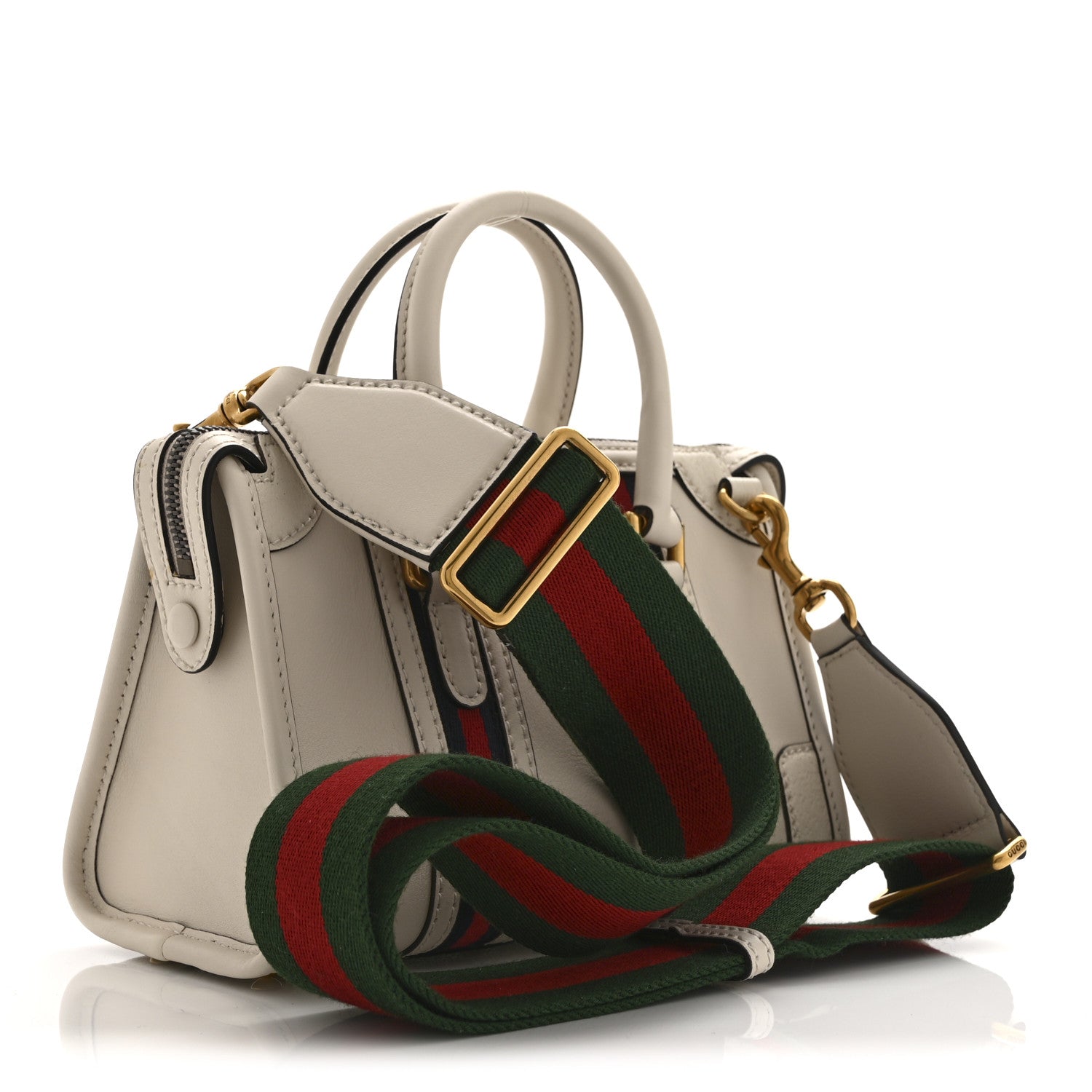 Gucci Koi Calfskin Web Mini Bauletto Duffle Top Handle Bag Mystic