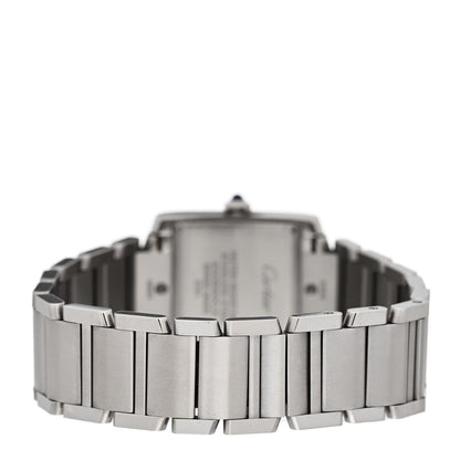 Cartier Stainless Steel Diamond Bezel 25mm Tank Francaise Quartz Watch 3 of 7