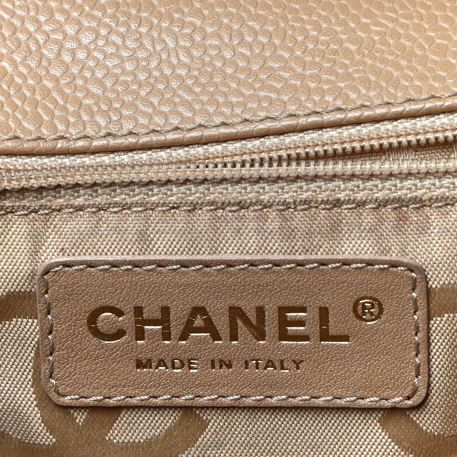 Chanel Caviar Quilted Wild Stitch Medium Single Flap Beige 6 of 16