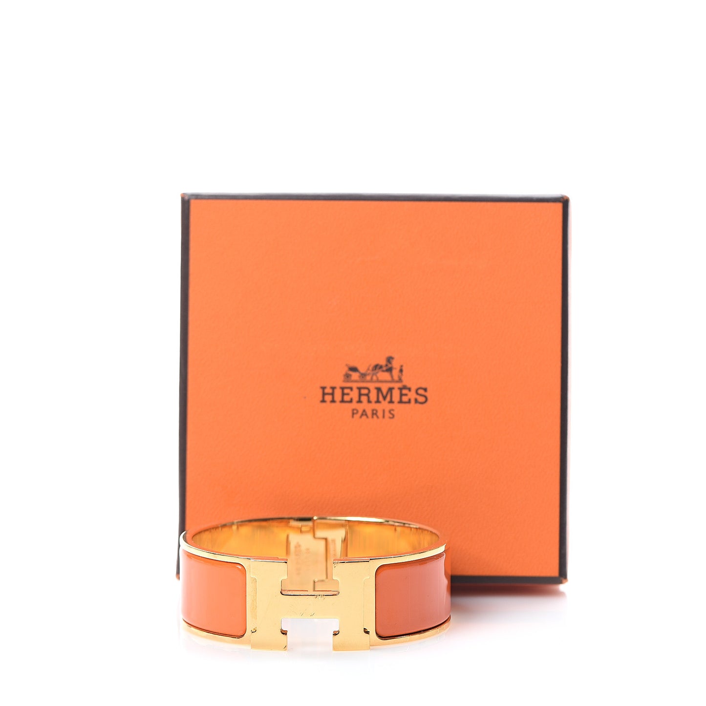 Enamel Wide Clic Clac H Bracelet PM Orange
