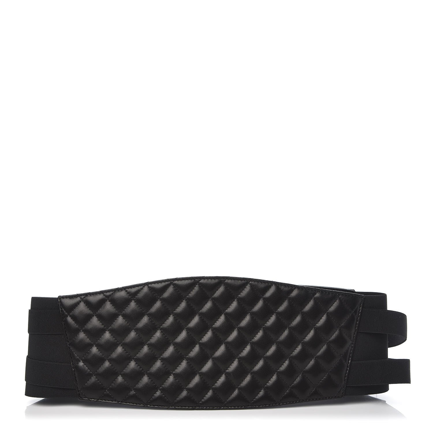 Chanel Lambskin Quilted Wide Belt M Black 1 of 7