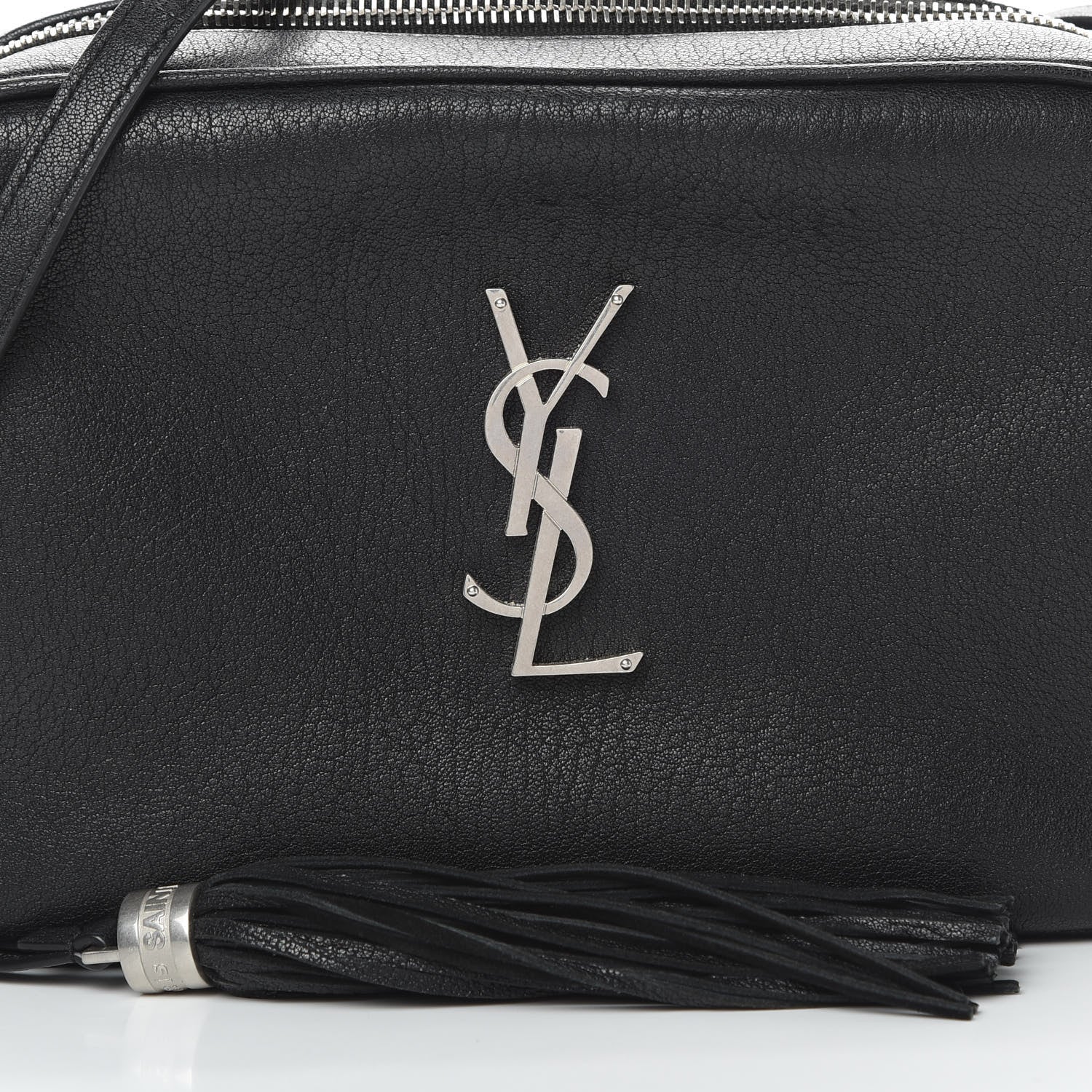 Saint Laurent Lambskin Monogram Small Lou Camera Bag Black 8 of 12
