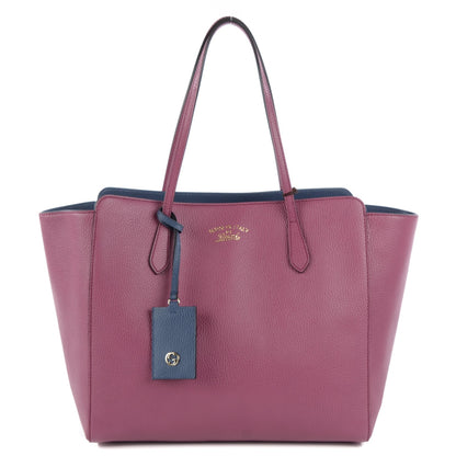 Gucci Dollar Calfskin Medium Swing Tote Peonia Flower Washed Blue 1 of 7