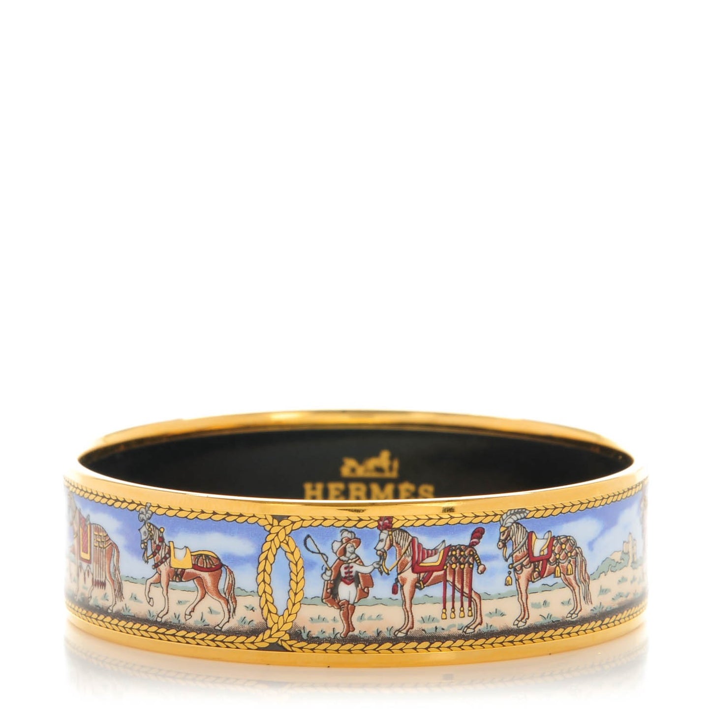 Enamel Printed Horses Wide Bracelet 65