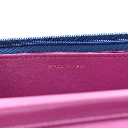 Chanel Lambskin Quilted Wallet On Chain WOC Dark Blue Pink 7 of 11