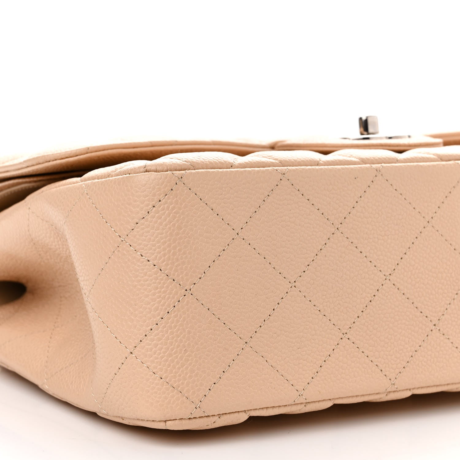 Chanel Caviar Quilted Jumbo Double Flap Light Beige 9 of 10