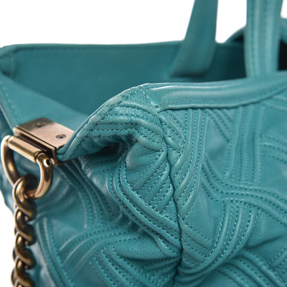 Chanel Calfskin Large Retro Girl Shopping Tote Turquoise 18 of 21