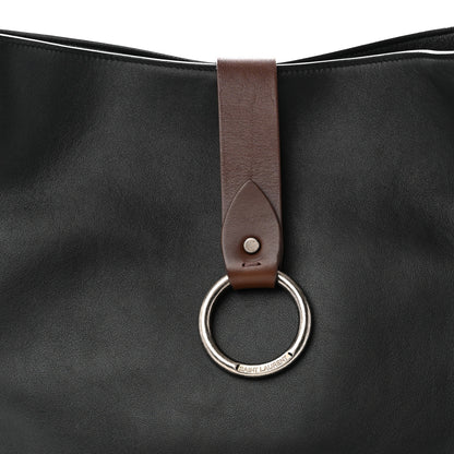 Saint Laurent Calfskin Ring Tote Black Brown 8 of 11