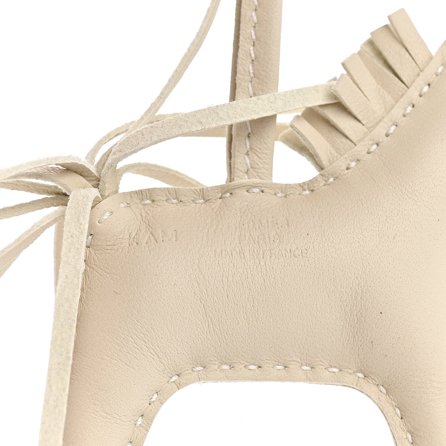Hermes Milo Lambskin Studded Grigri Rodeo Robeo Rock Horse Bag Charm PM Craie 3 of 4