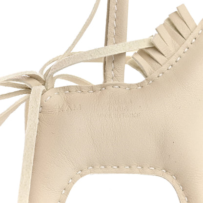 Hermes Milo Lambskin Studded Grigri Rodeo Robeo Rock Horse Bag Charm PM Craie 3 of 4