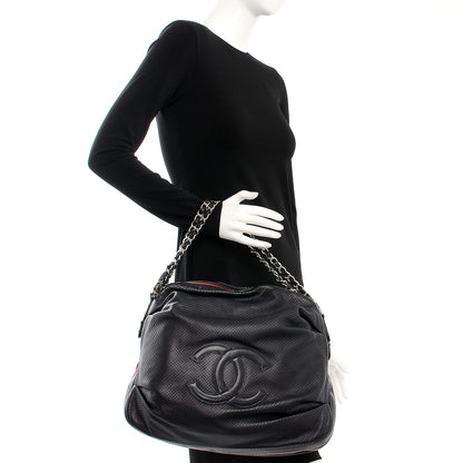 Chanel Perforated Lambskin Baseball Spirit Ligne Bag Navy 2 of 10