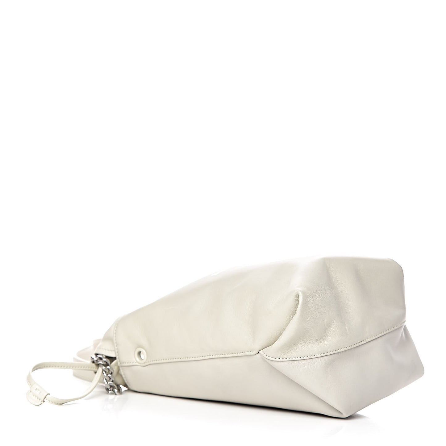 Lambskin Small Teddy Bucket Bag White