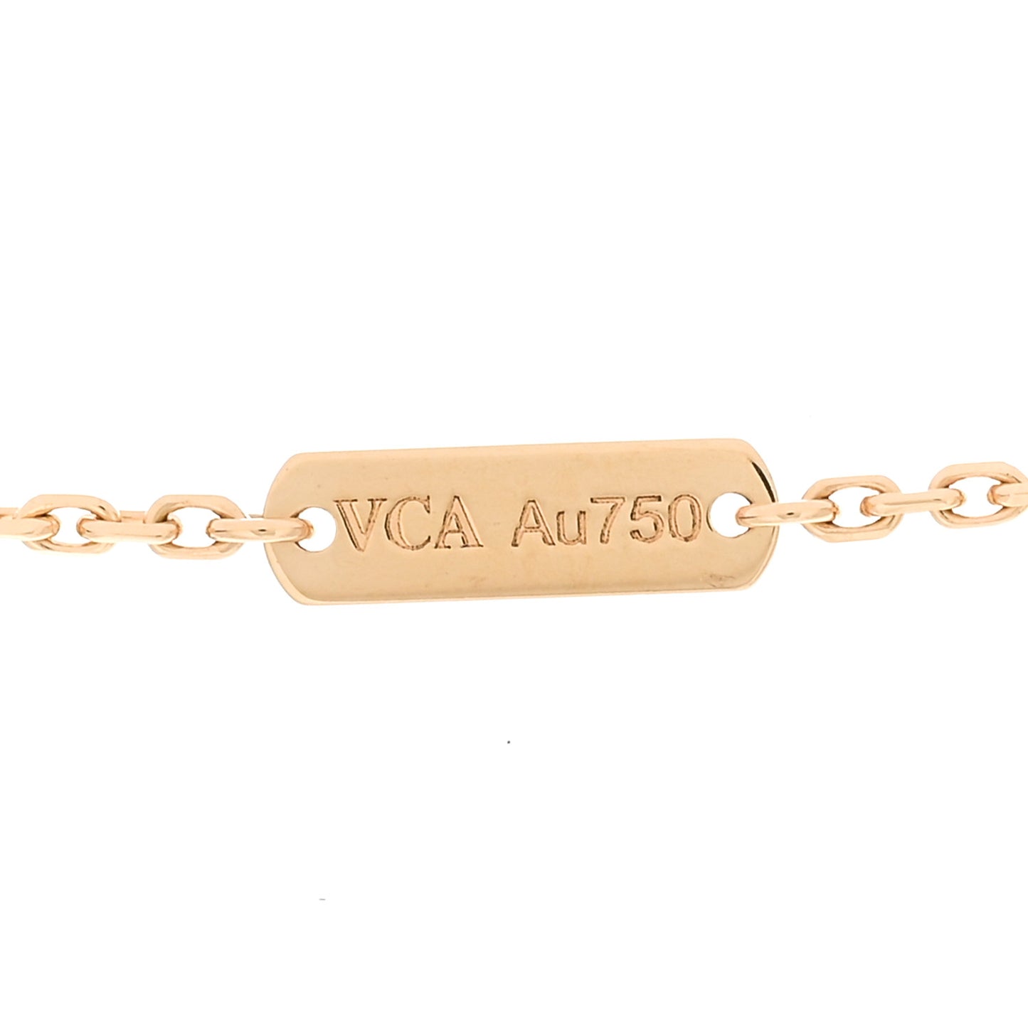 18K Yellow Gold Mother of Pearl Vintage Alhambra Pendant Necklace