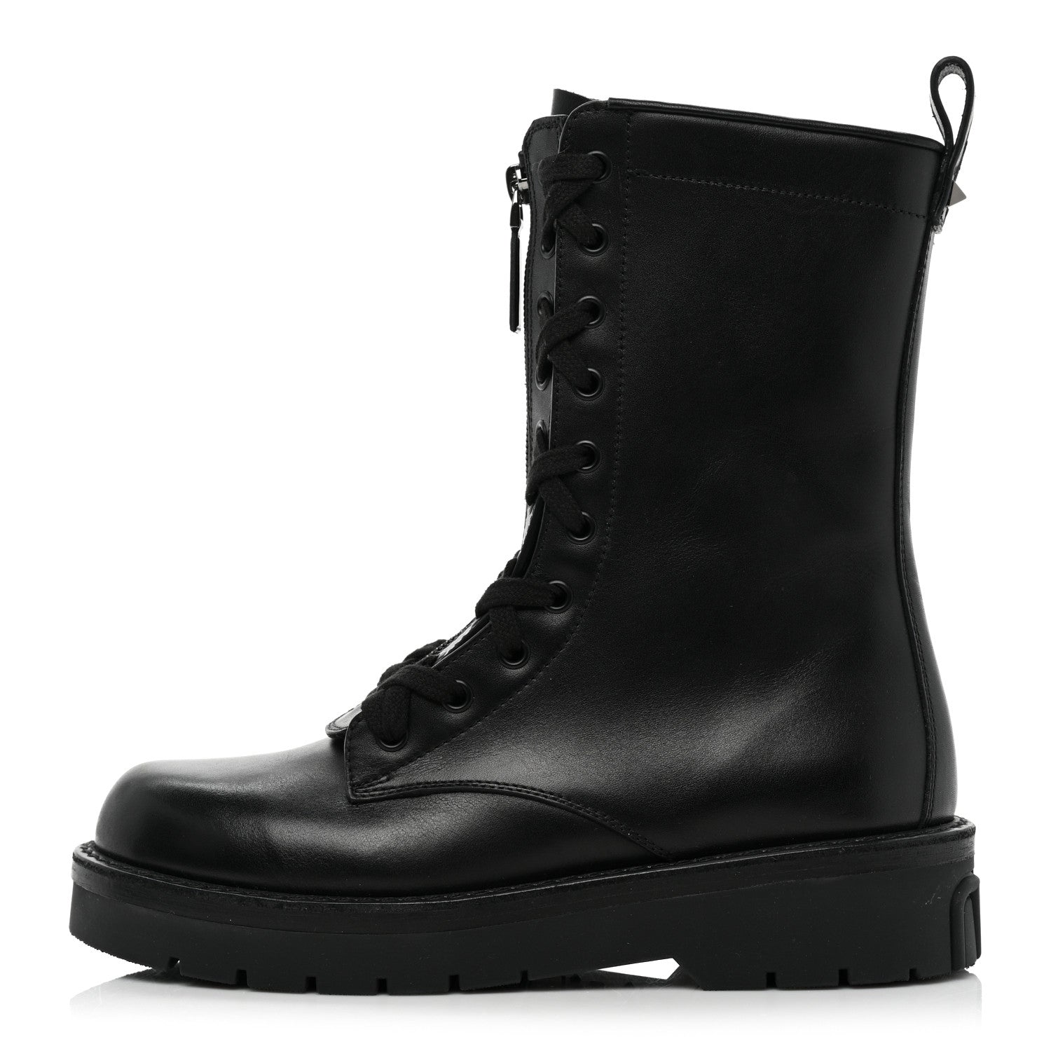 Valentino Garavani Calfskin XCombat 20/40mm Boots 37 Black 1 of 8