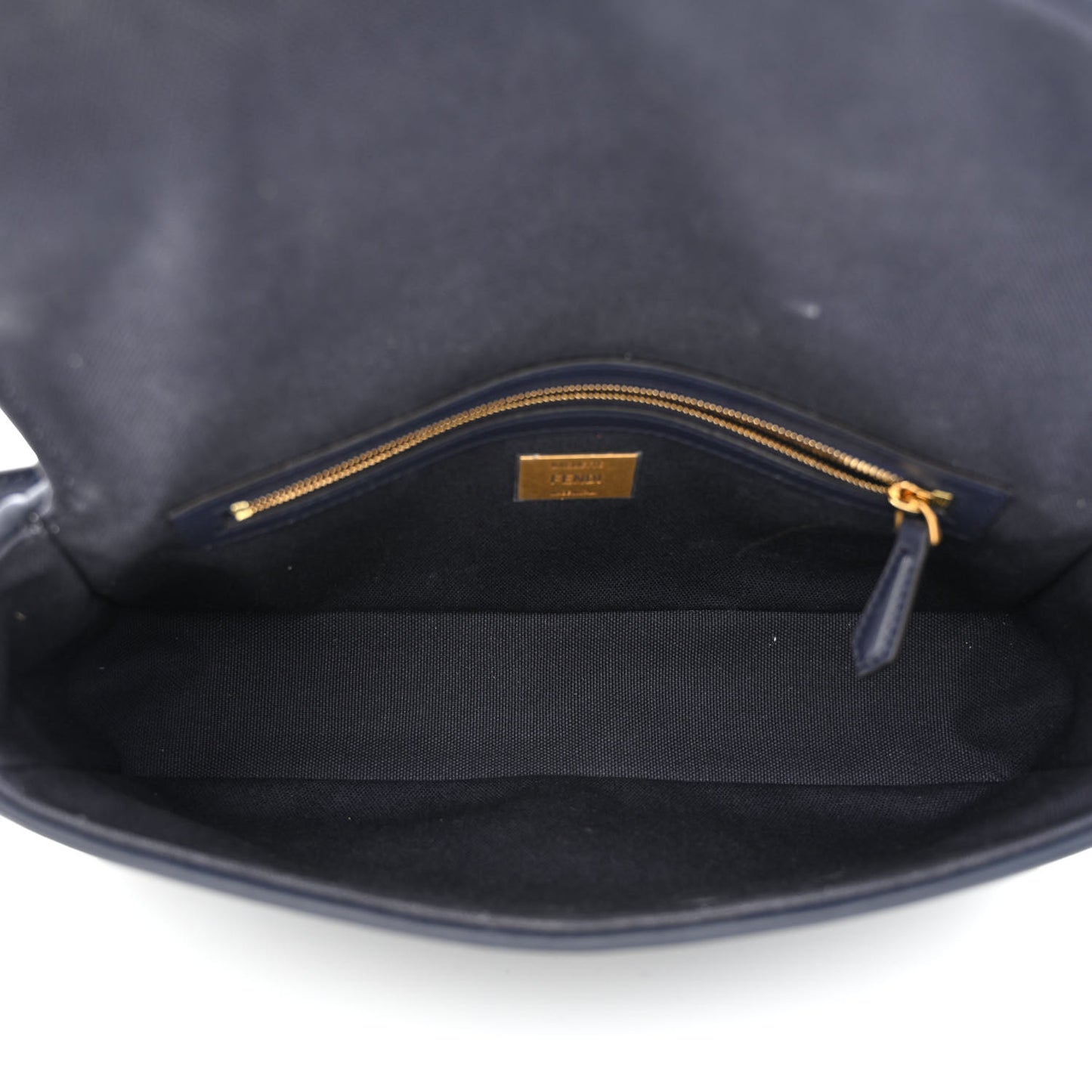 Canvas Vitello King Bi-Color Strap FF Embroidered Baguette Midnight