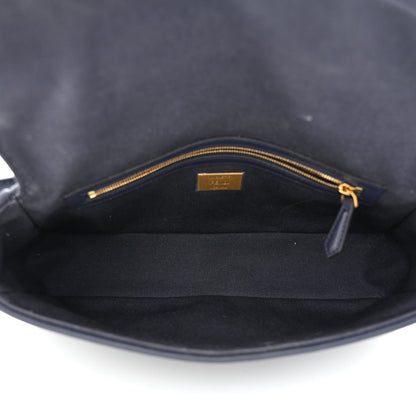 Fendi Canvas Vitello King Bi-Color Strap FF Embroidered Baguette Midnight 5 of 11
