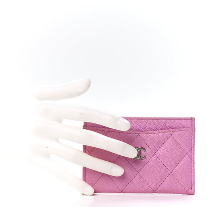 Chanel Caviar Quilted Card Holder Pink 2 of 13