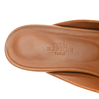 Hermes Calfskin Oz Mules 37 Naturel Beige Dore 7 of 9