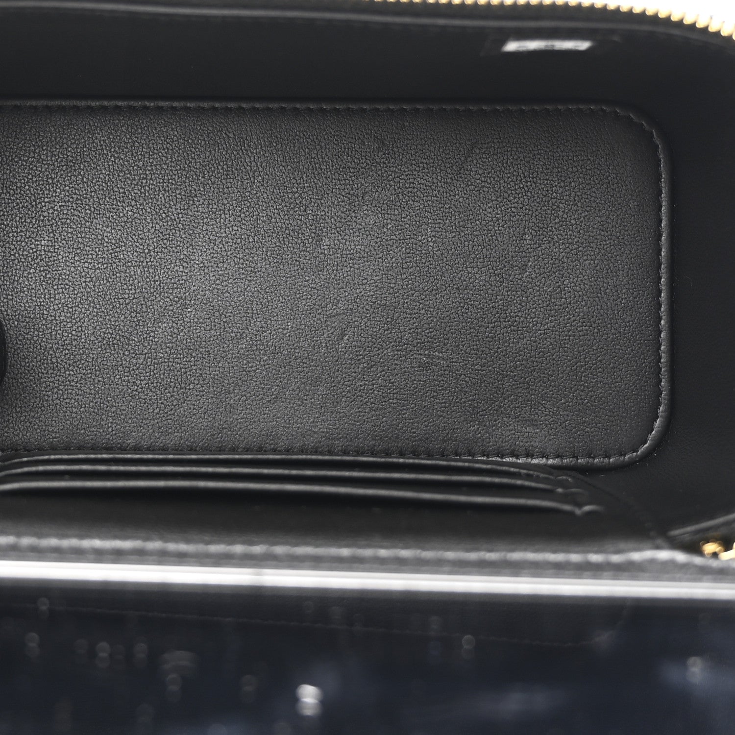 Chanel Shiny Lambskin Quilted Small Vanity Case With Chain Black 5 of 10
