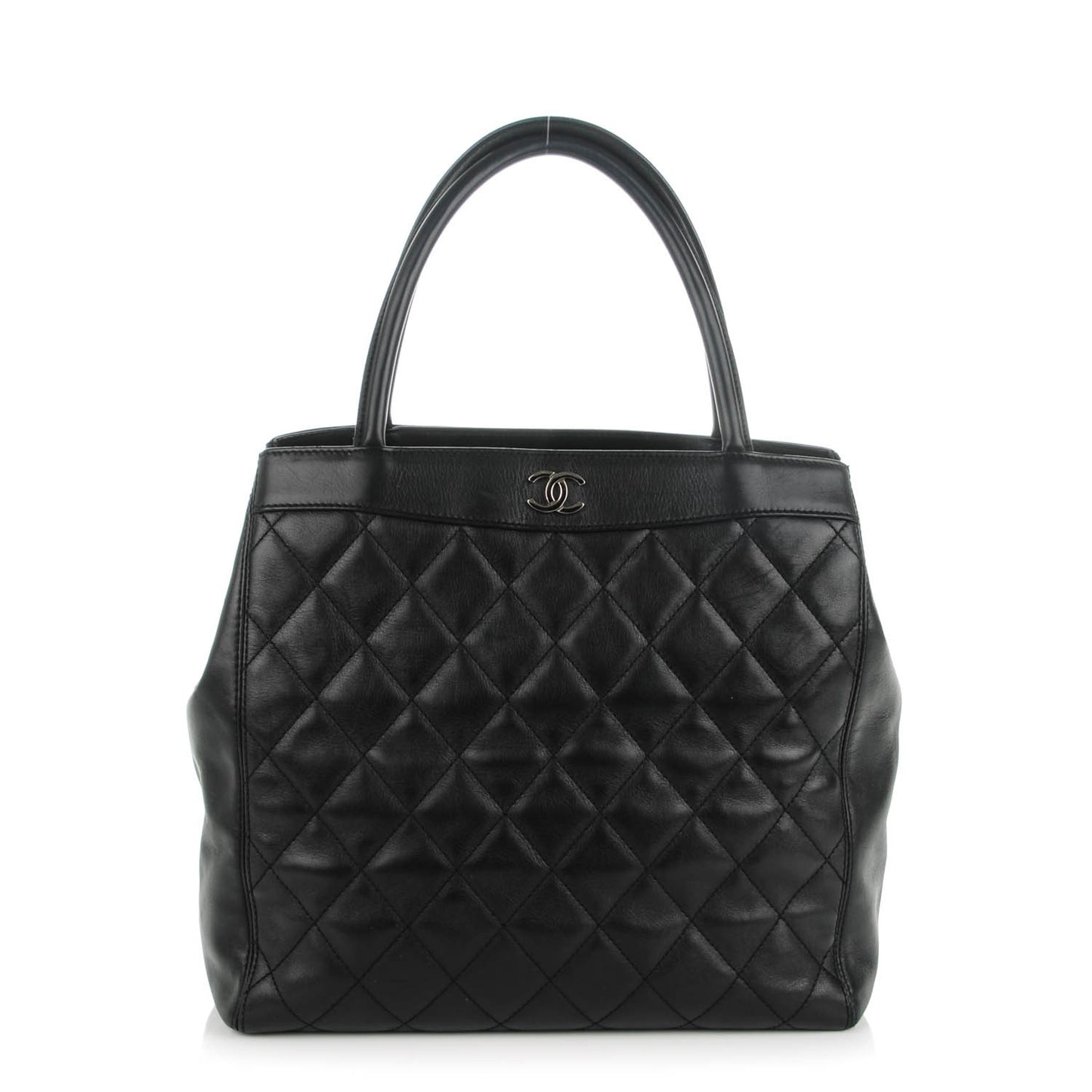 Lambskin Quilted Tote Black