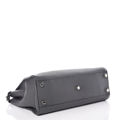 Fendi Cuoio Romano Selleria Bi-Color Medium Peekaboo Iconic Satchel Asfalto Latte 5 of 11