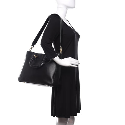 Fendi Vitello Glacier Medium FF Tote Black 3 of 11