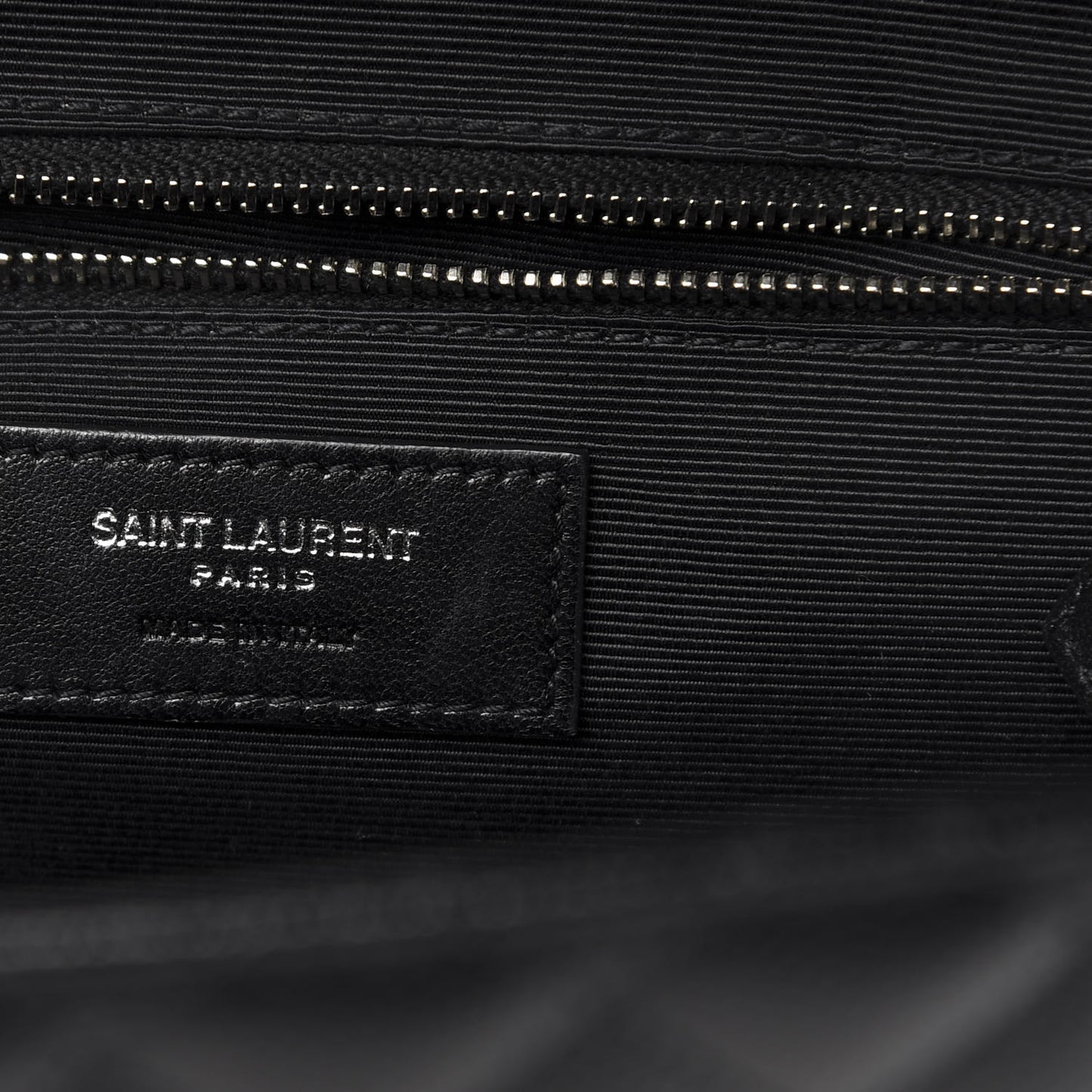 Grain De Poudre Textured Mixed Matelasse Large Triquilt Monogram Satchel Black